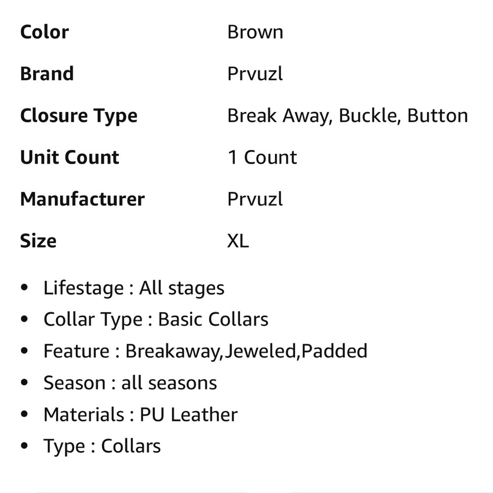 Brown Dog Collar with Silver Bone Accents - Picture 3 of 4